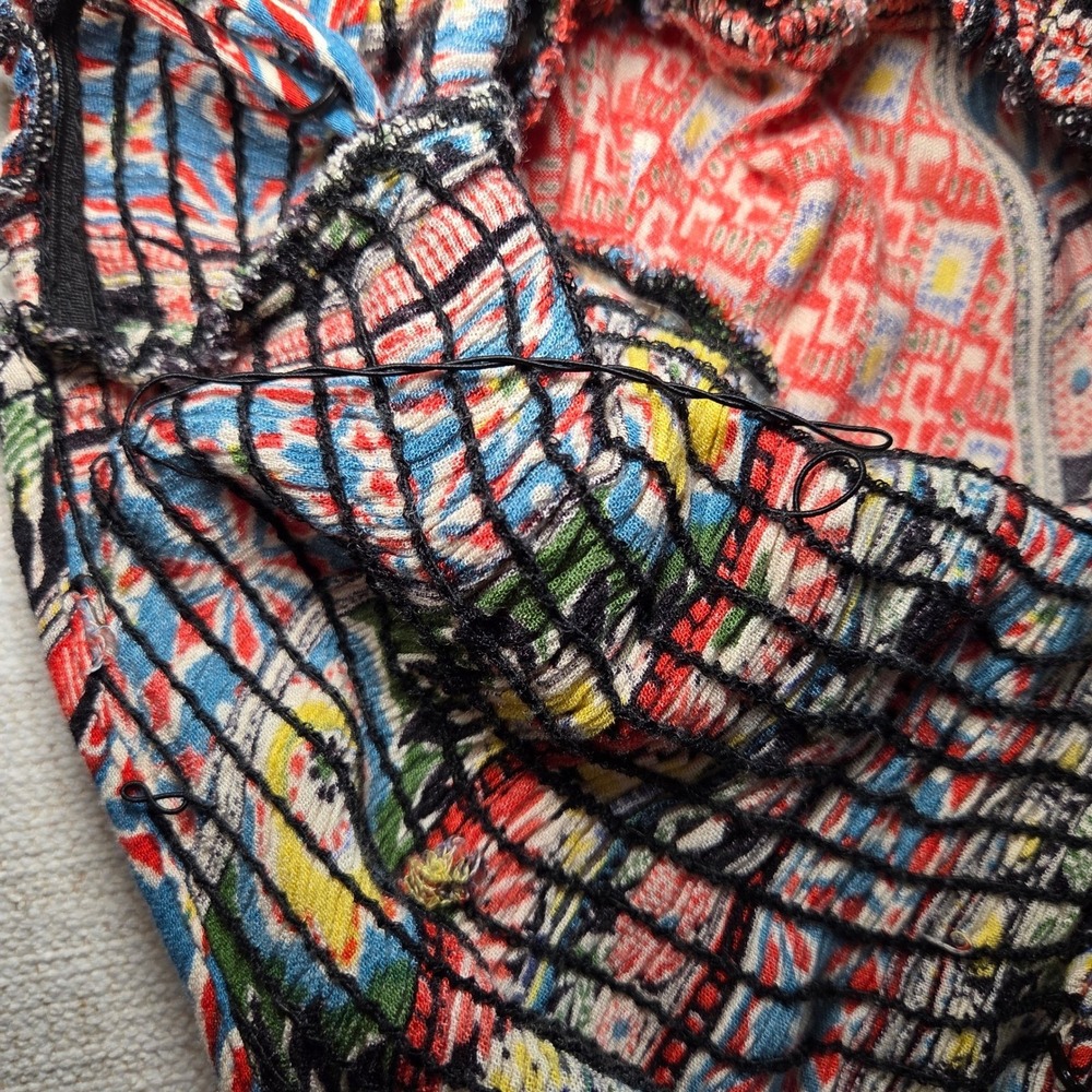 Wet Seal Boho Smocked Patchwork Handkerchief Dres… - image 7